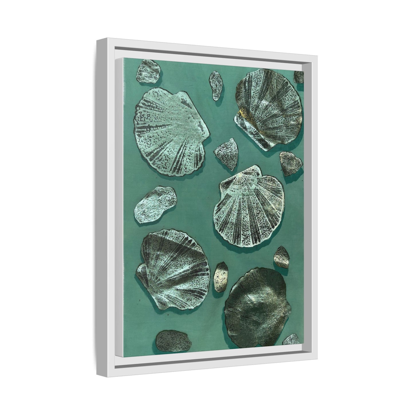 Seashell Wall Art | Multi-Color Framed Canvas Decor