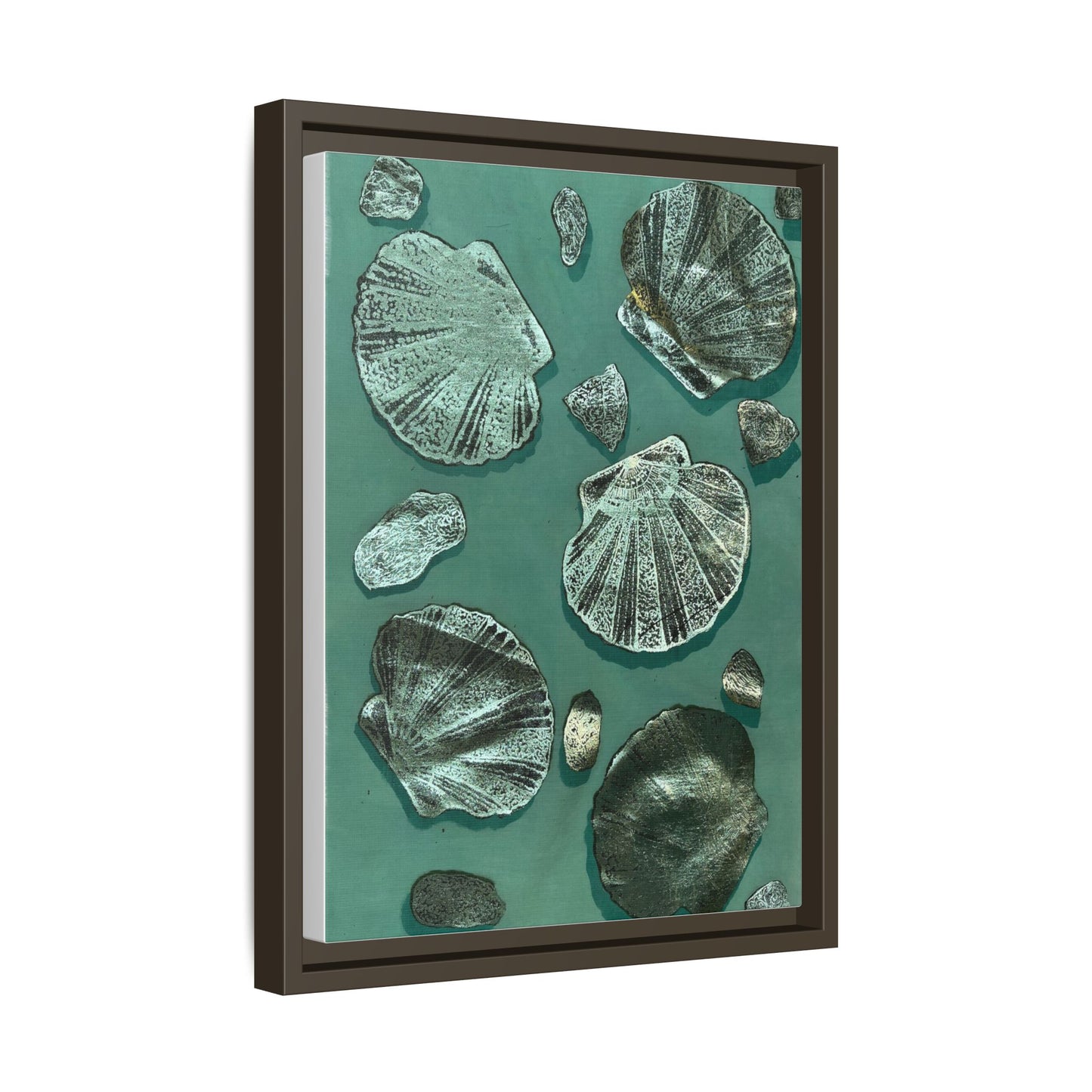 Seashell Wall Art | Multi-Color Framed Canvas Decor