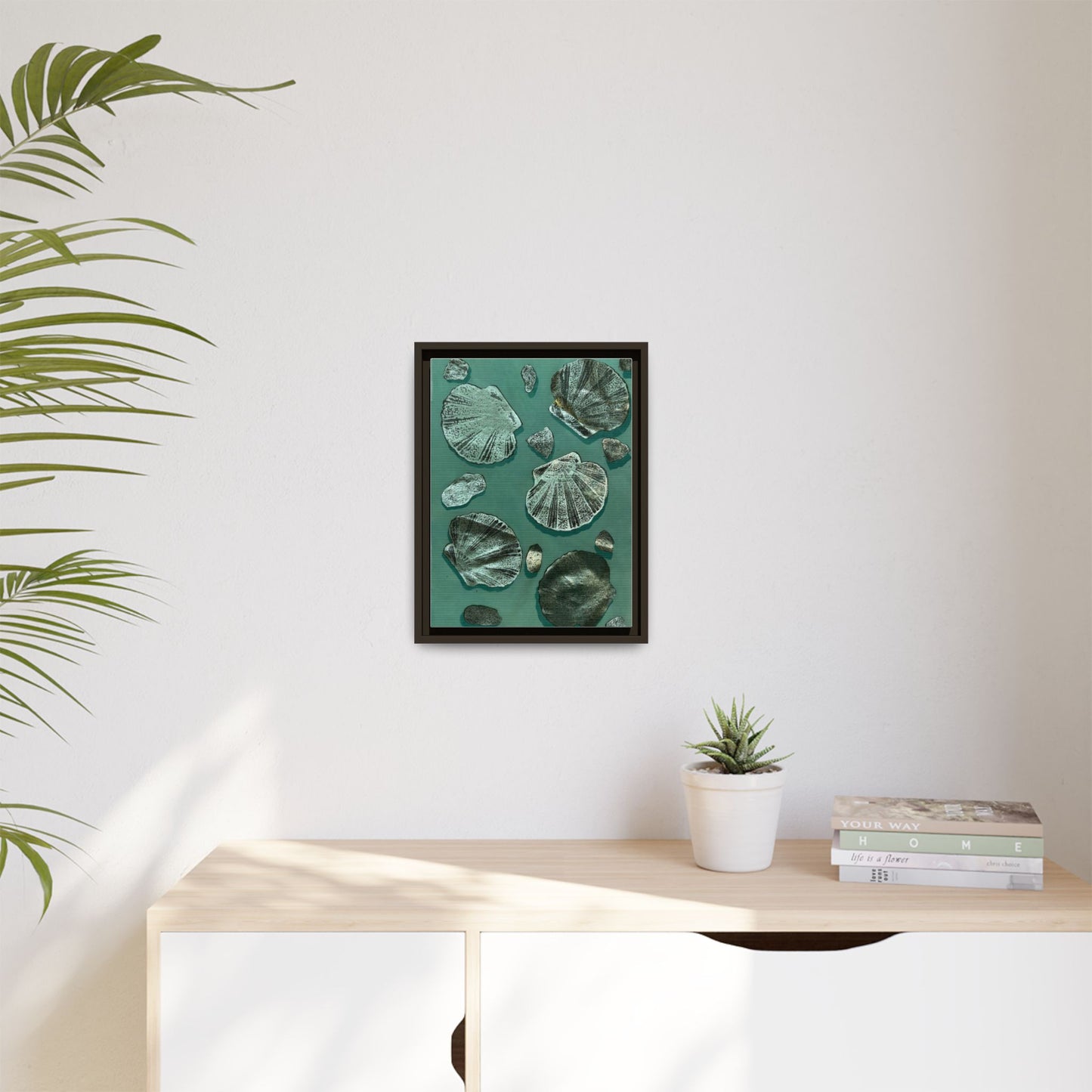 Seashell Wall Art | Multi-Color Framed Canvas Decor