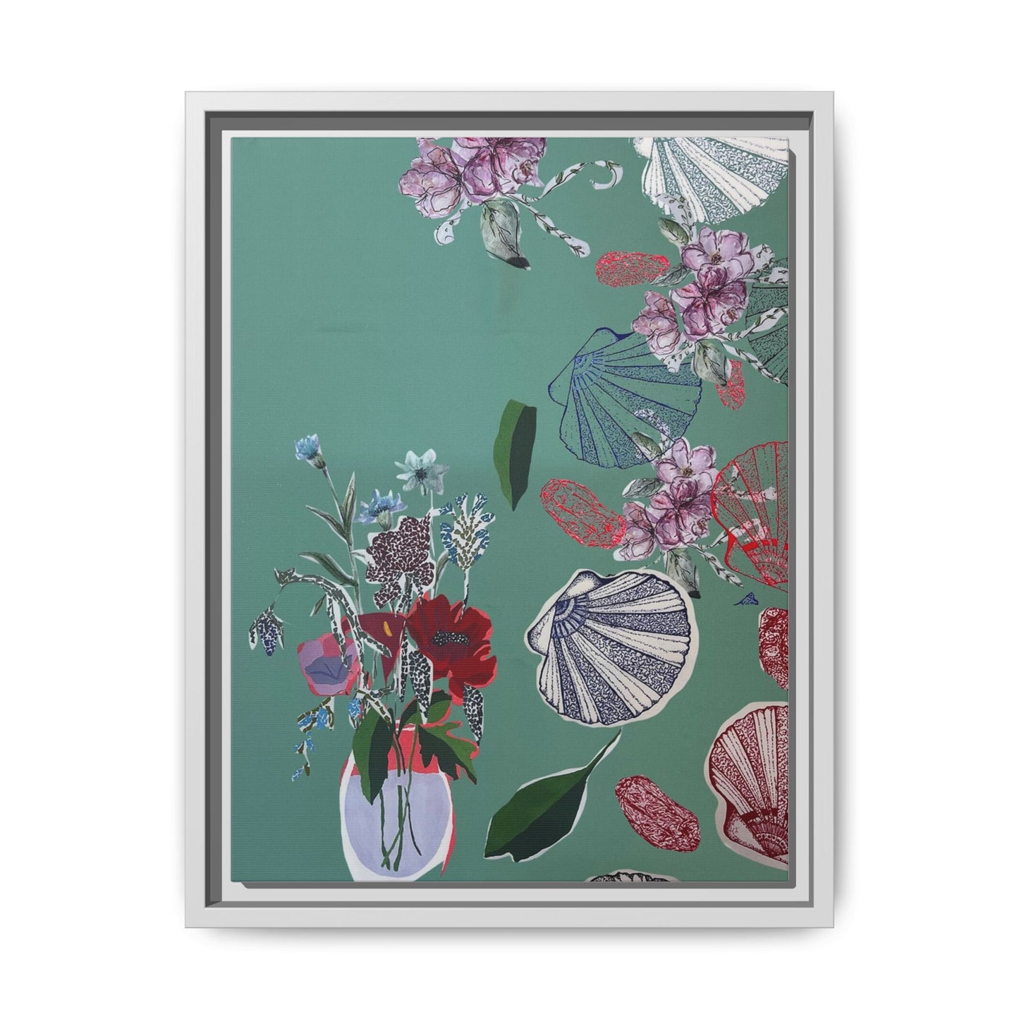 Botanical Canvas Art | Colourful Seashell