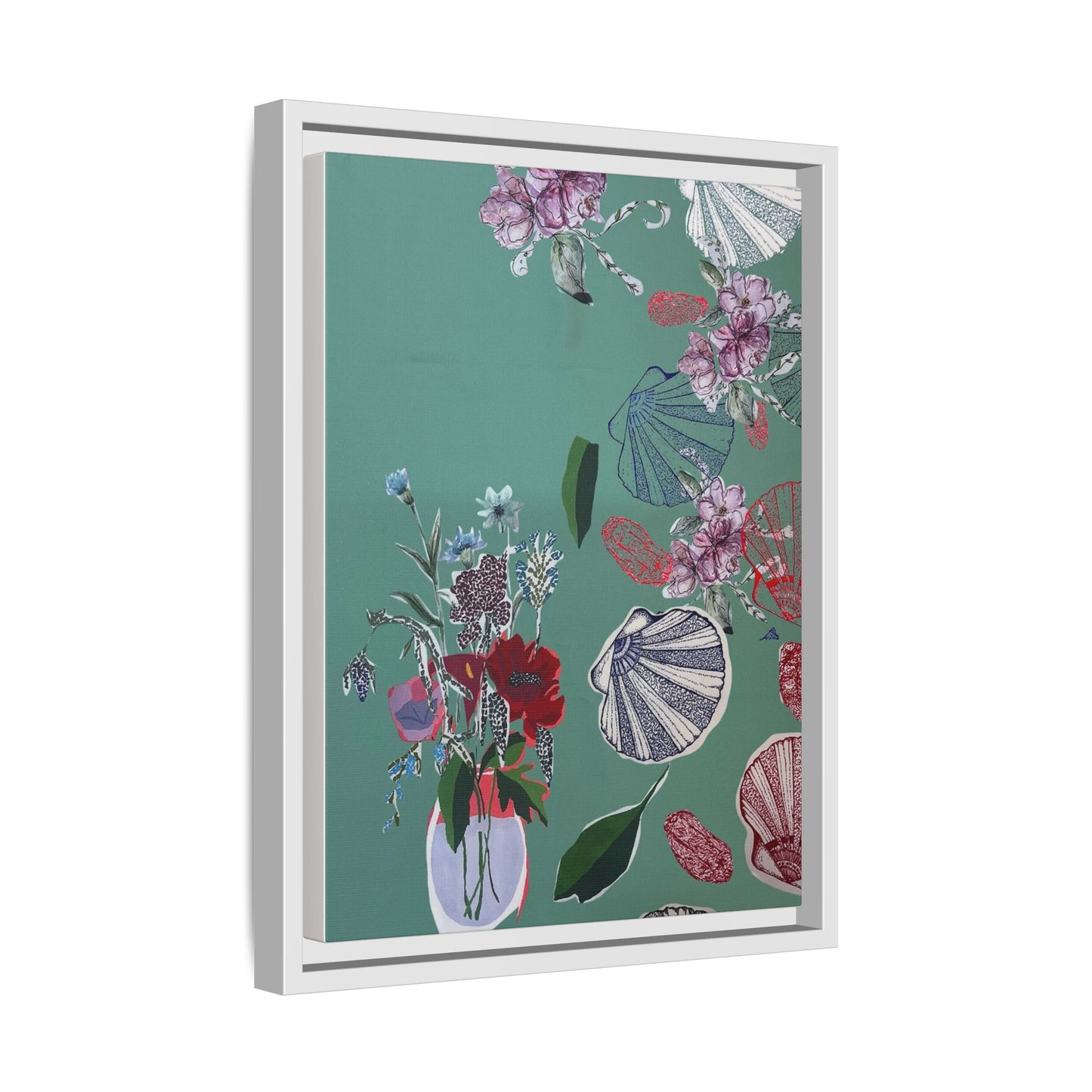 Botanical Canvas Art | Colourful Seashell