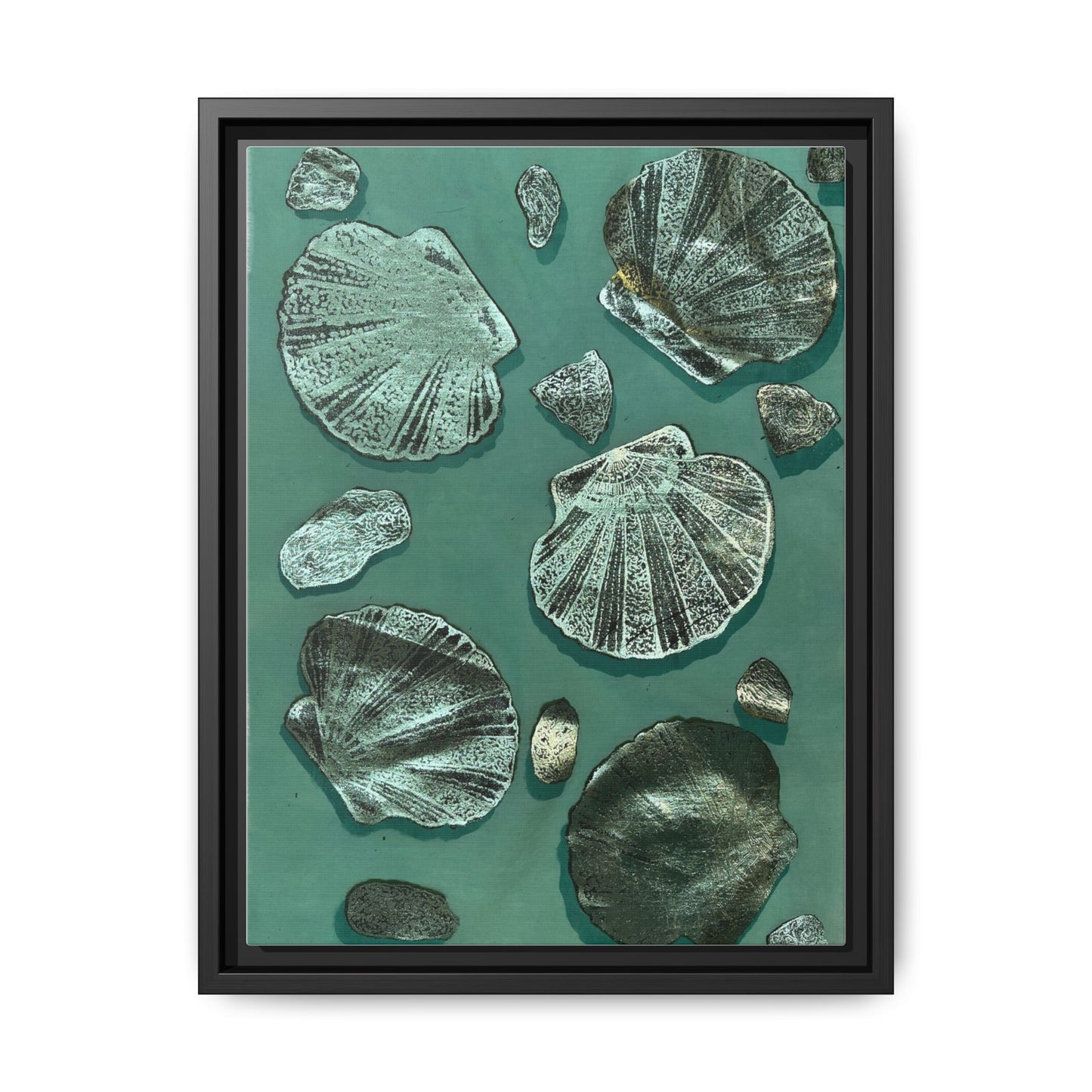 Seashell Wall Art | Multi-Color Framed Canvas Decor