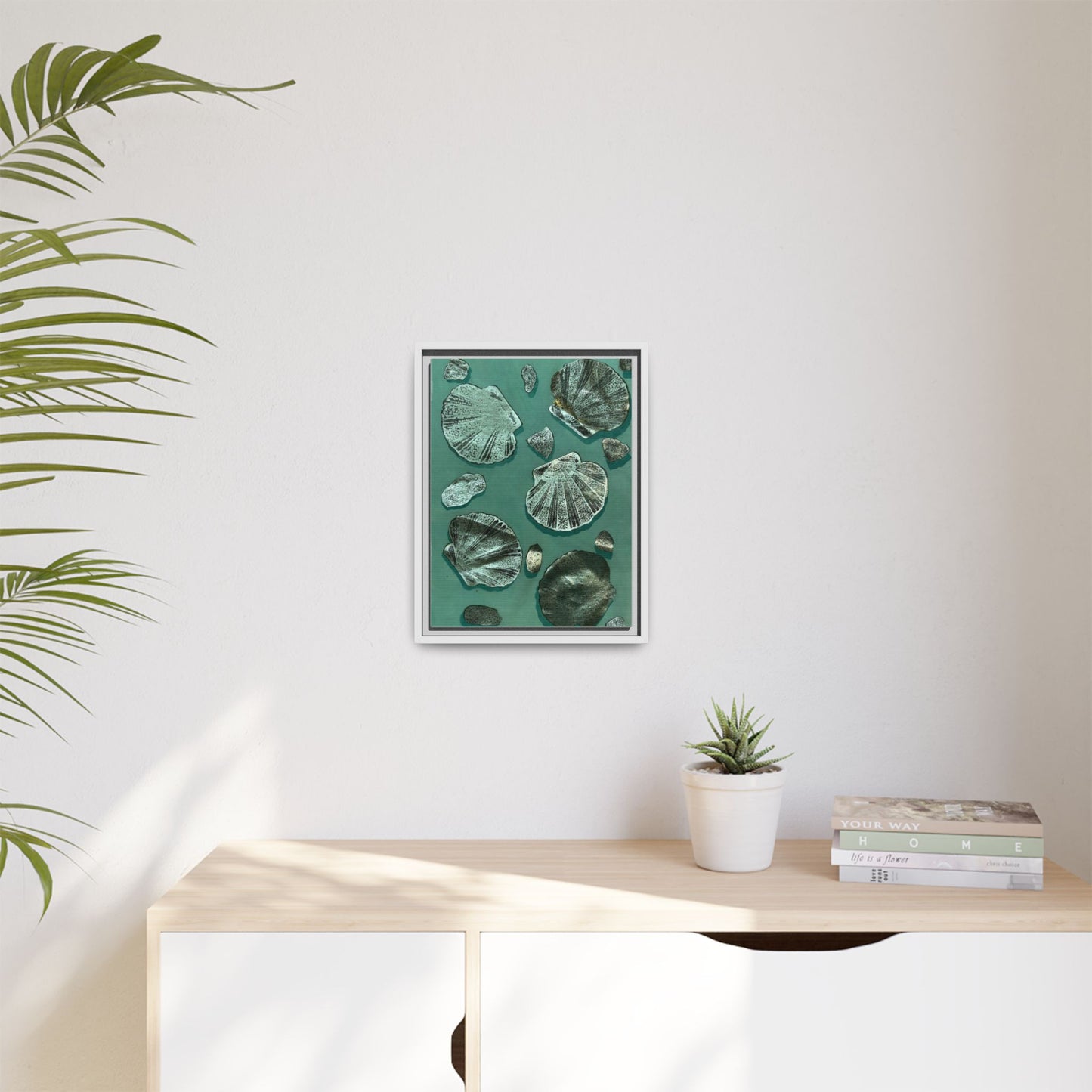 Seashell Wall Art | Multi-Color Framed Canvas Decor