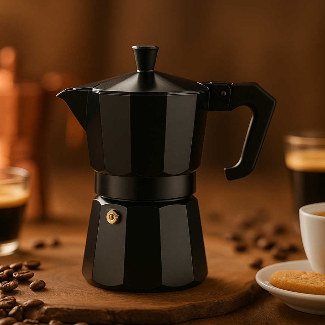 Brew-itCafe Moka Pot 3-Cup, offering a premium experience for authentic Italian espresso.