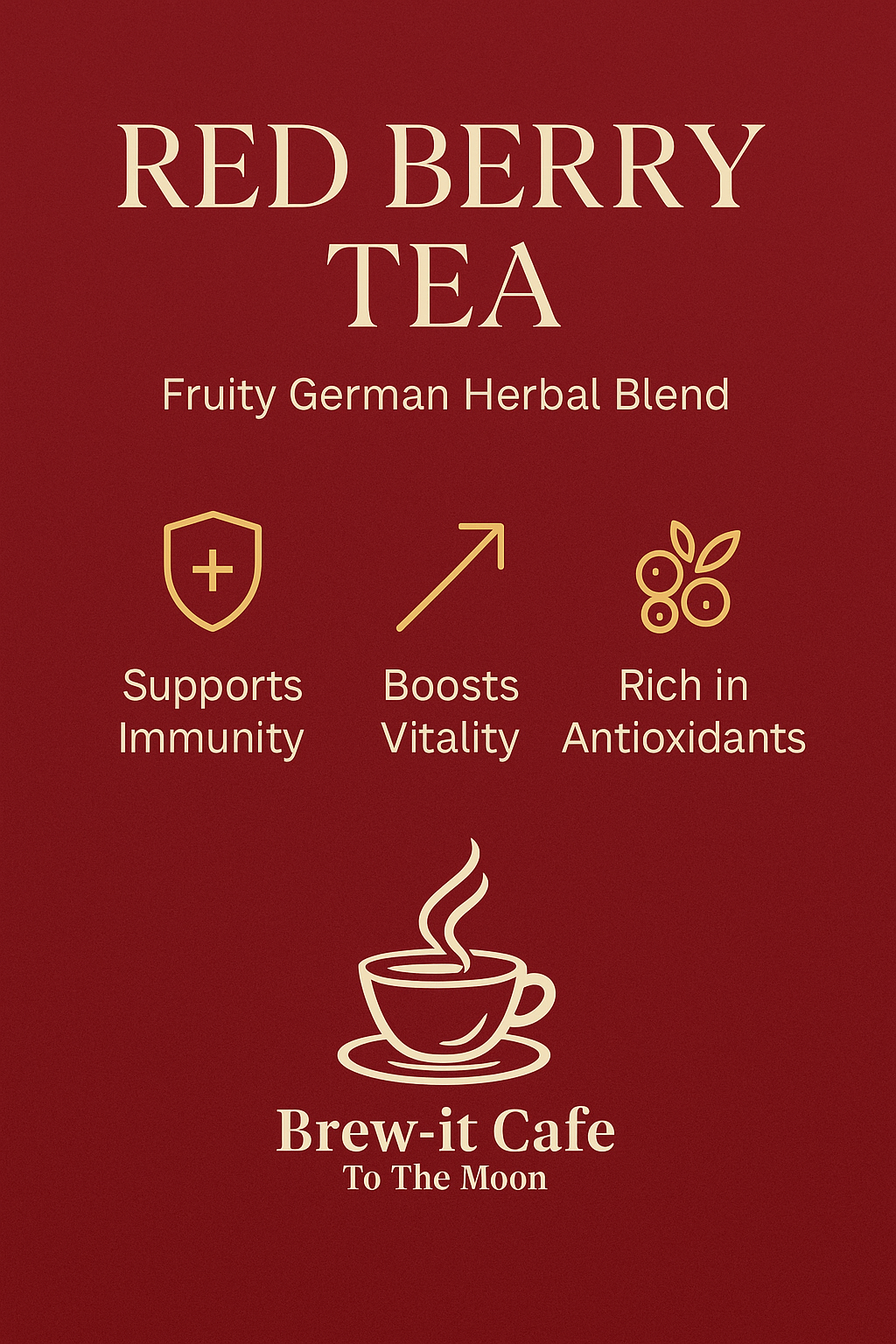 Brew-itCafe Fruity Red Berry Tea Herbal Blend with Antioxidants and Vitality Boosting Benefits