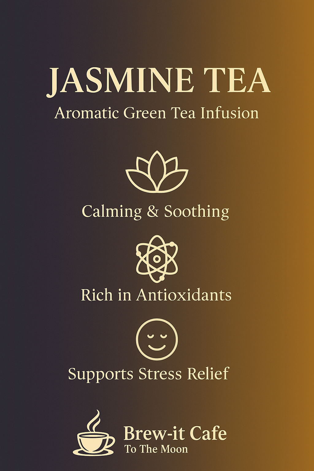 Brew-itCafe Jasmine Green Tea Infusion with calming benefits and rich in antioxidants