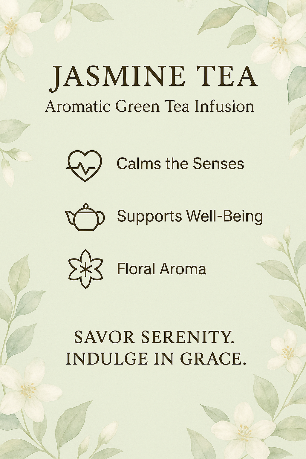 Brew-itCafe Jasmine Green Tea Infusion with Calming Floral Aroma for Serenity and Well-Being