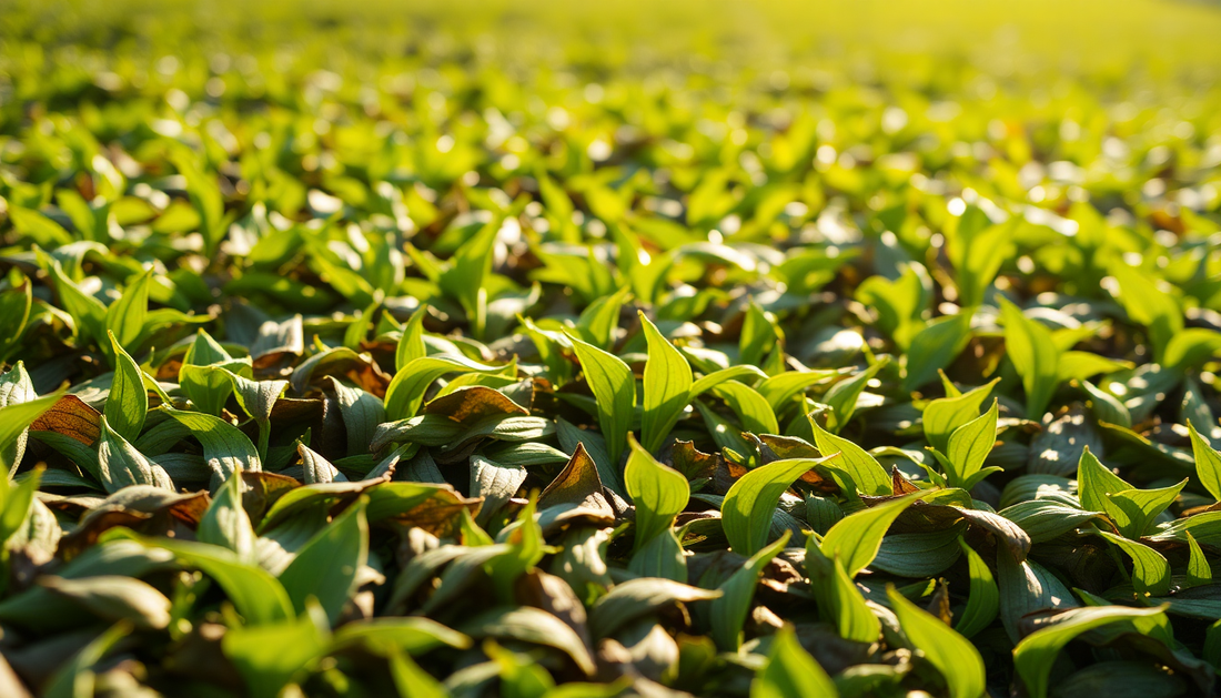 Tea leaves drying in the sun
