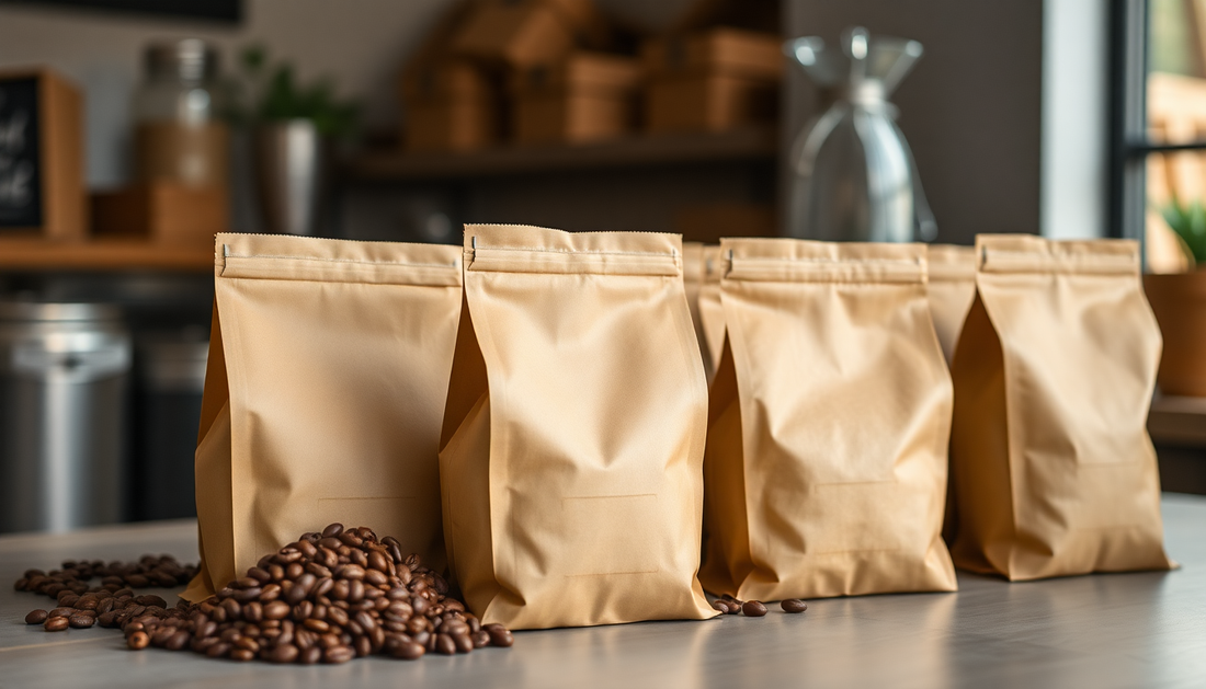 Freshly roasted coffee bags ready for dropshipping