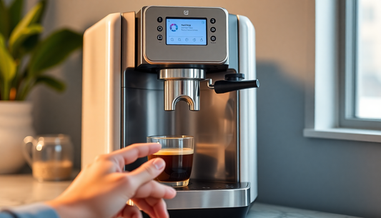 A smart coffee machine brewing personalized coffee