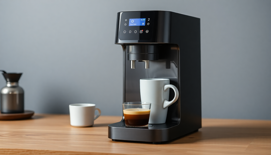 A smart coffee machine brewing personalized coffee
