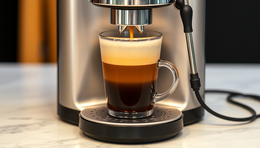 A smart coffee machine brewing personalized coffee