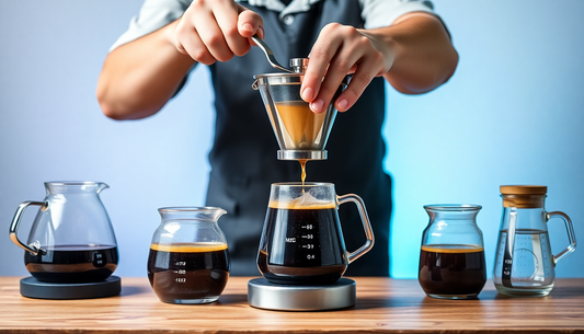 A home barista brewing coffee with various methods