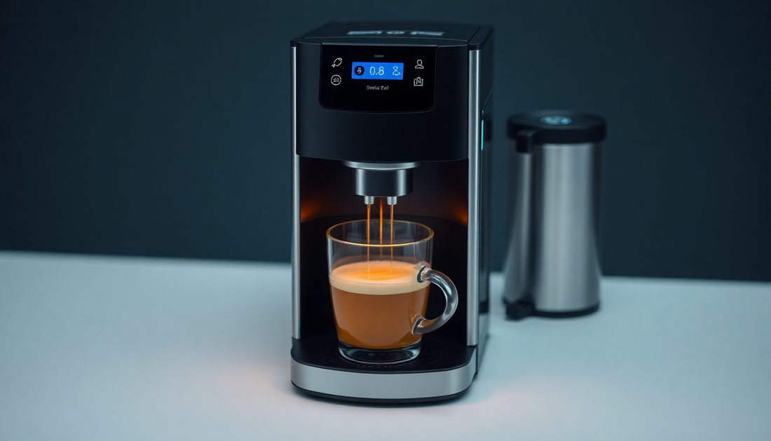 A smart coffee machine brewing personalized coffee