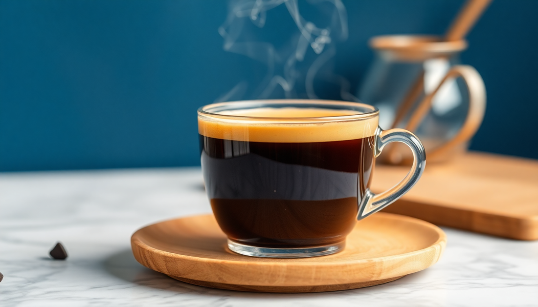 A steaming cup of coffee on a wooden plate highlighting the advantages of drinking coffee daily