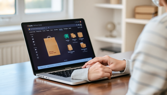A person managing an online dropshipping store at laptop