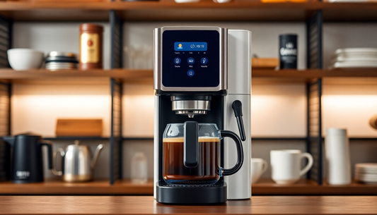 A smart coffee maker brewing personalized coffee