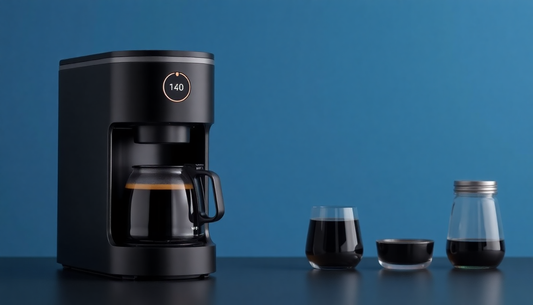 A smart coffee maker brewing personalized coffee