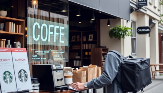 A coffee shop with AI-powered dropshipping system