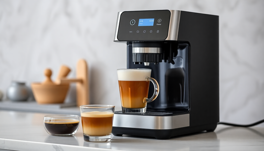 A smart coffee machine brewing personalized coffee