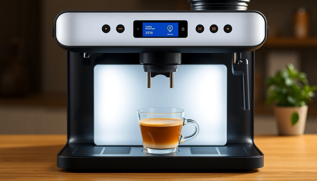A smart coffee machine brewing personalized coffee