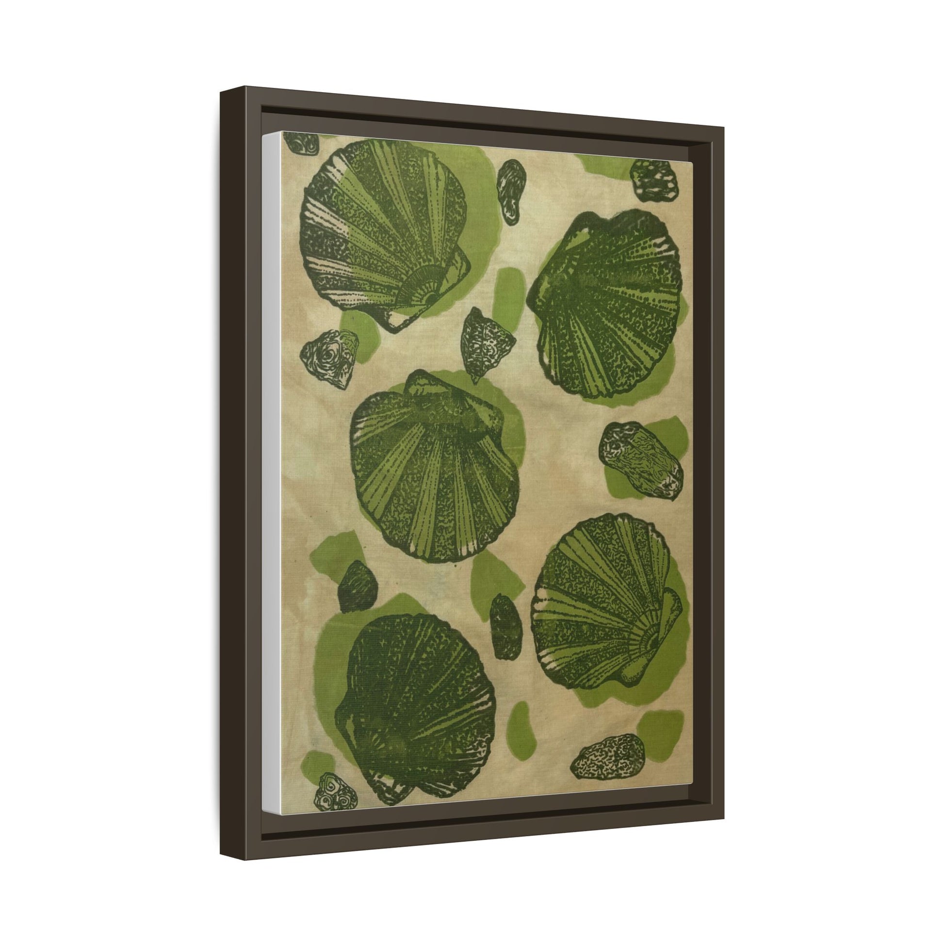 Framed Matte Canvas Wall Art - Botanical Leaf Print