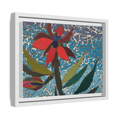 Framed Mosaic Flower Art - Colorful Canvas Wall Decor