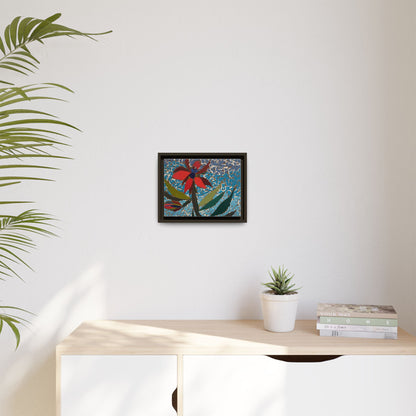 Framed Mosaic Flower Art - Colorful Canvas Wall Decor