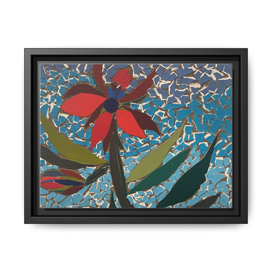 Framed Mosaic Flower Art - Colorful Canvas Wall Decor