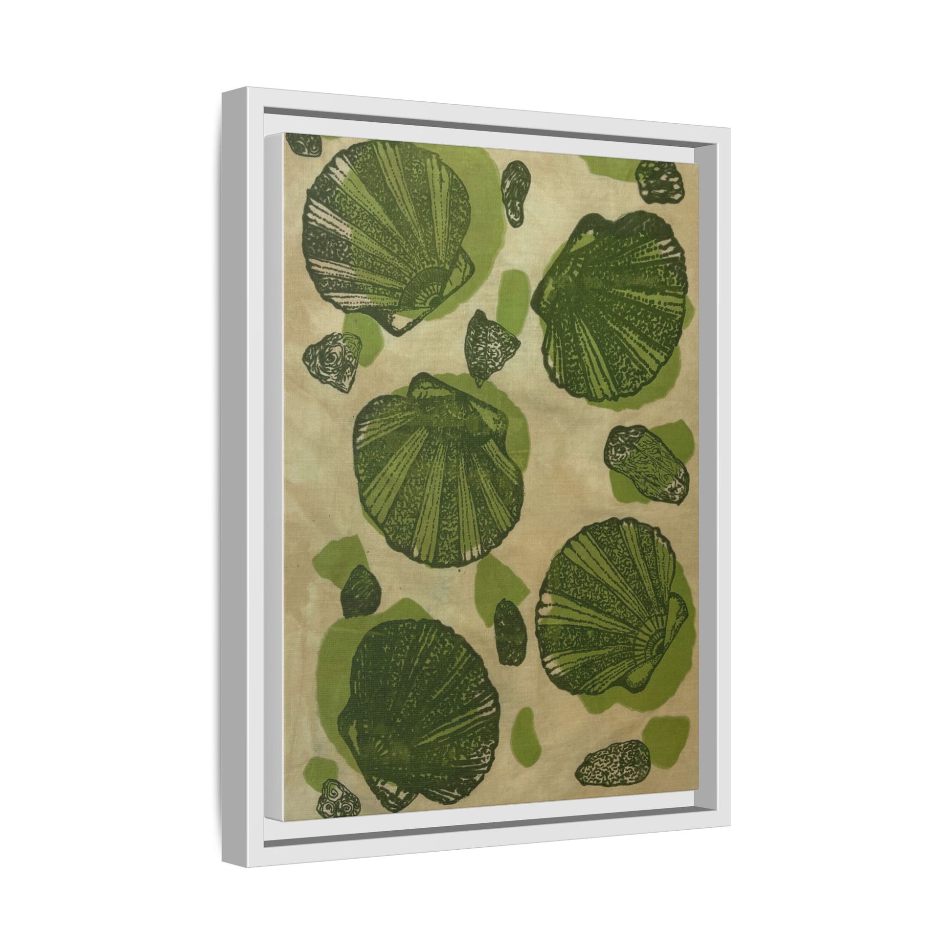 Framed Matte Canvas Wall Art - Botanical Leaf Print