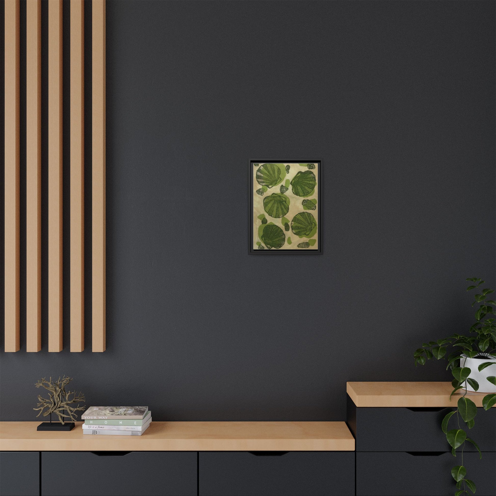 Framed Matte Canvas Wall Art - Botanical Leaf Print