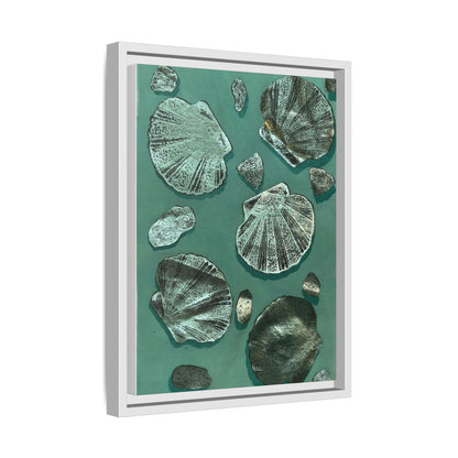 Seashell Wall Art | Multi-Color Framed Canvas Decor