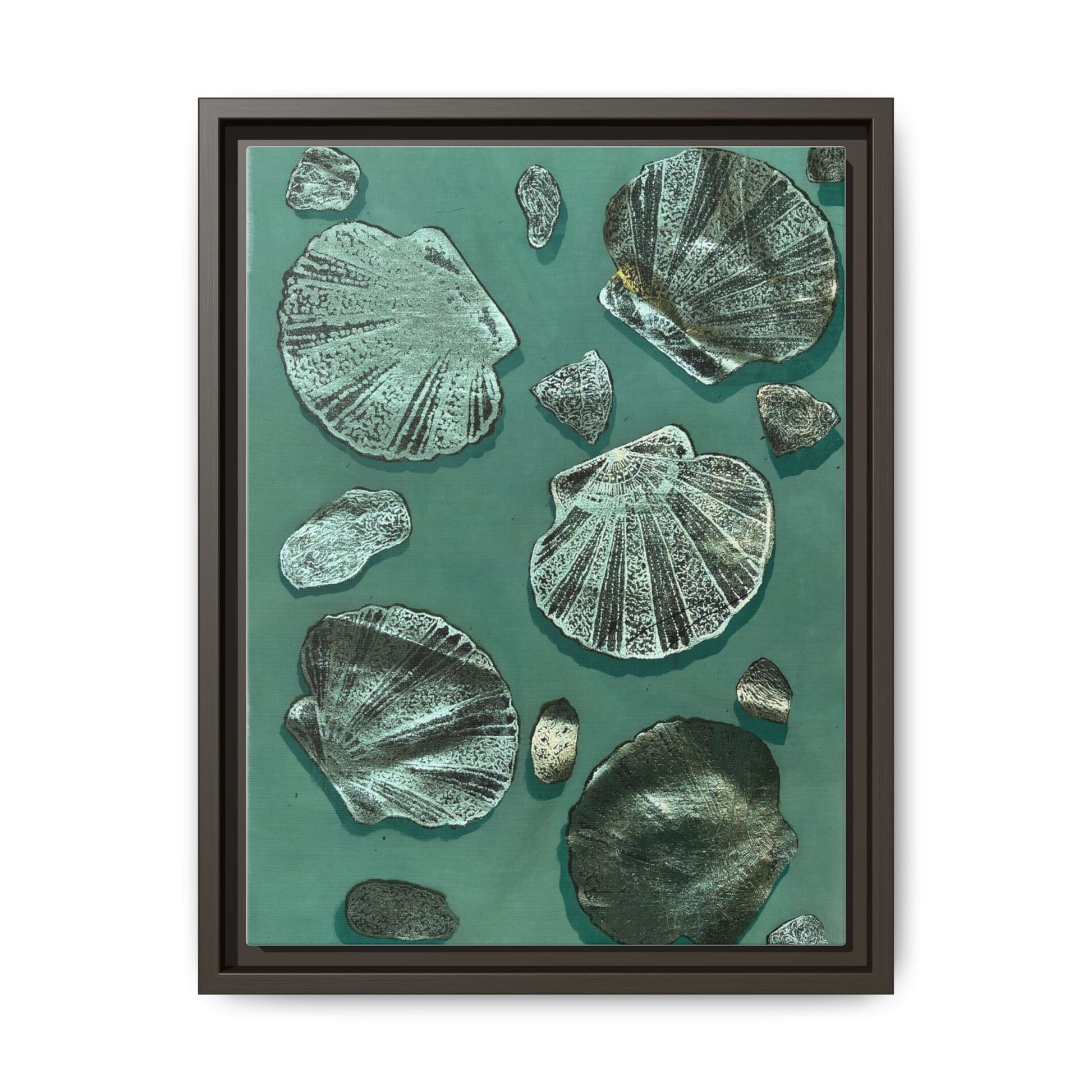 Seashell Wall Art | Multi-Color Framed Canvas Decor