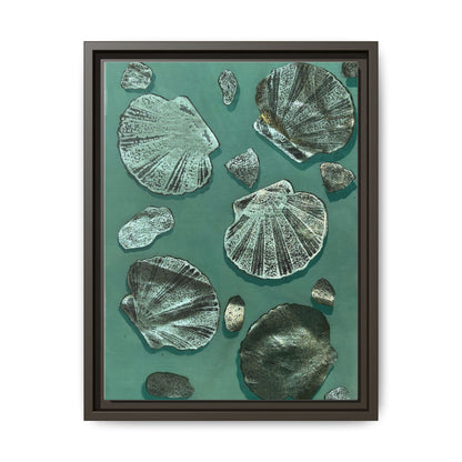 Seashell Wall Art | Multi-Color Framed Canvas Decor