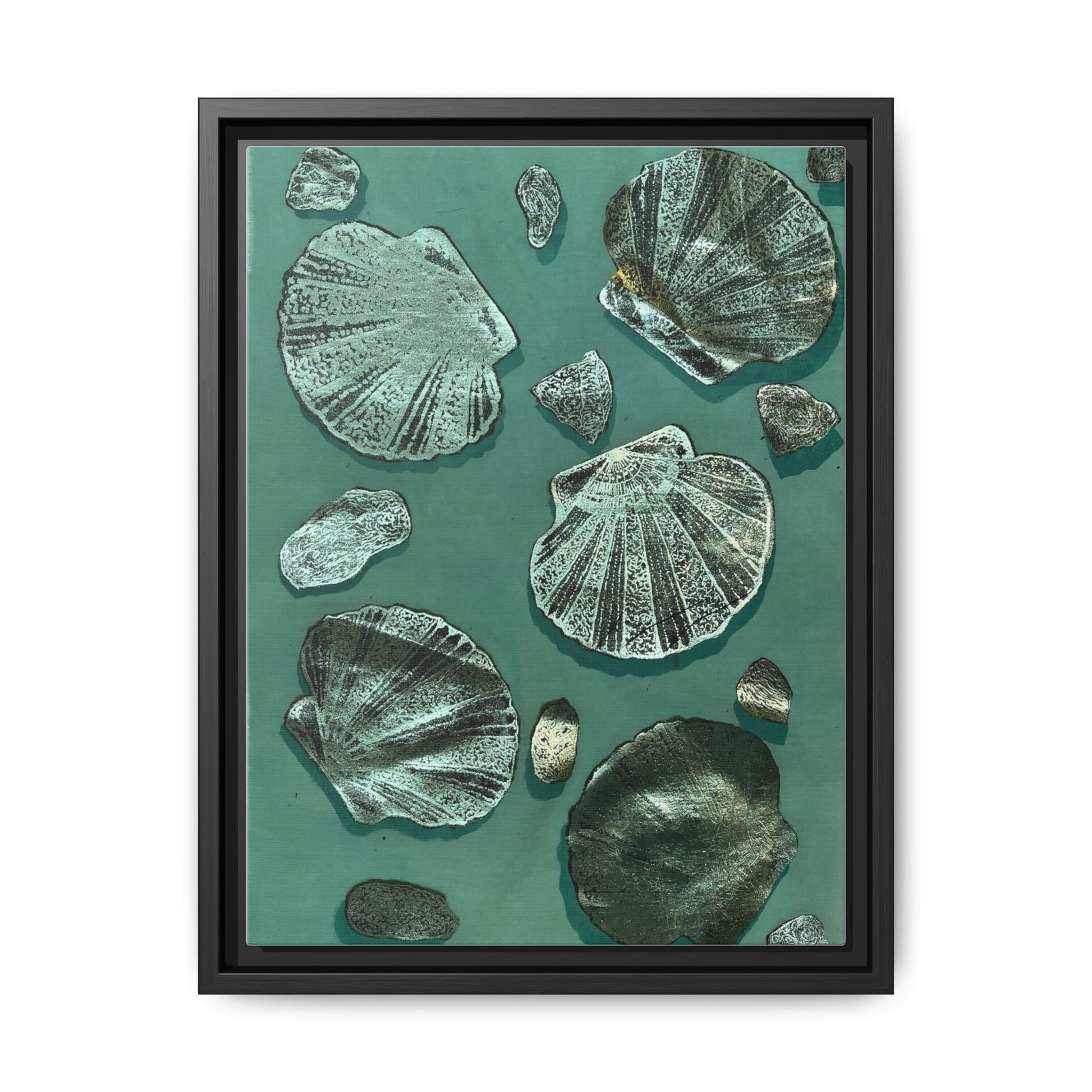 Seashell Wall Art | Multi-Color Framed Canvas Decor