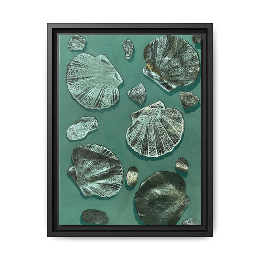 Seashell Wall Art | Multi-Color Framed Canvas Decor