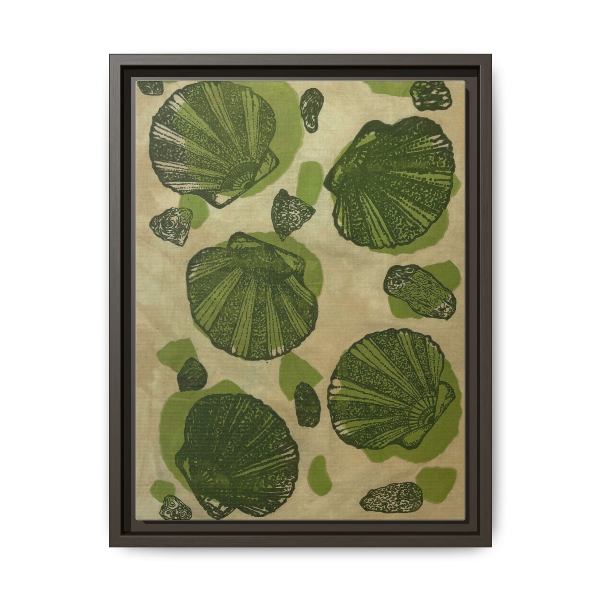 Framed Matte Canvas Wall Art - Botanical Leaf Print