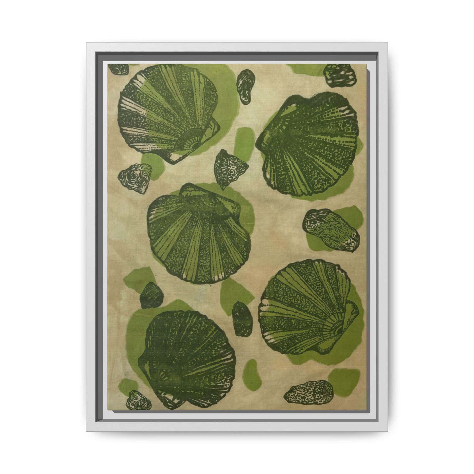 Framed Matte Canvas Wall Art - Botanical Leaf Print