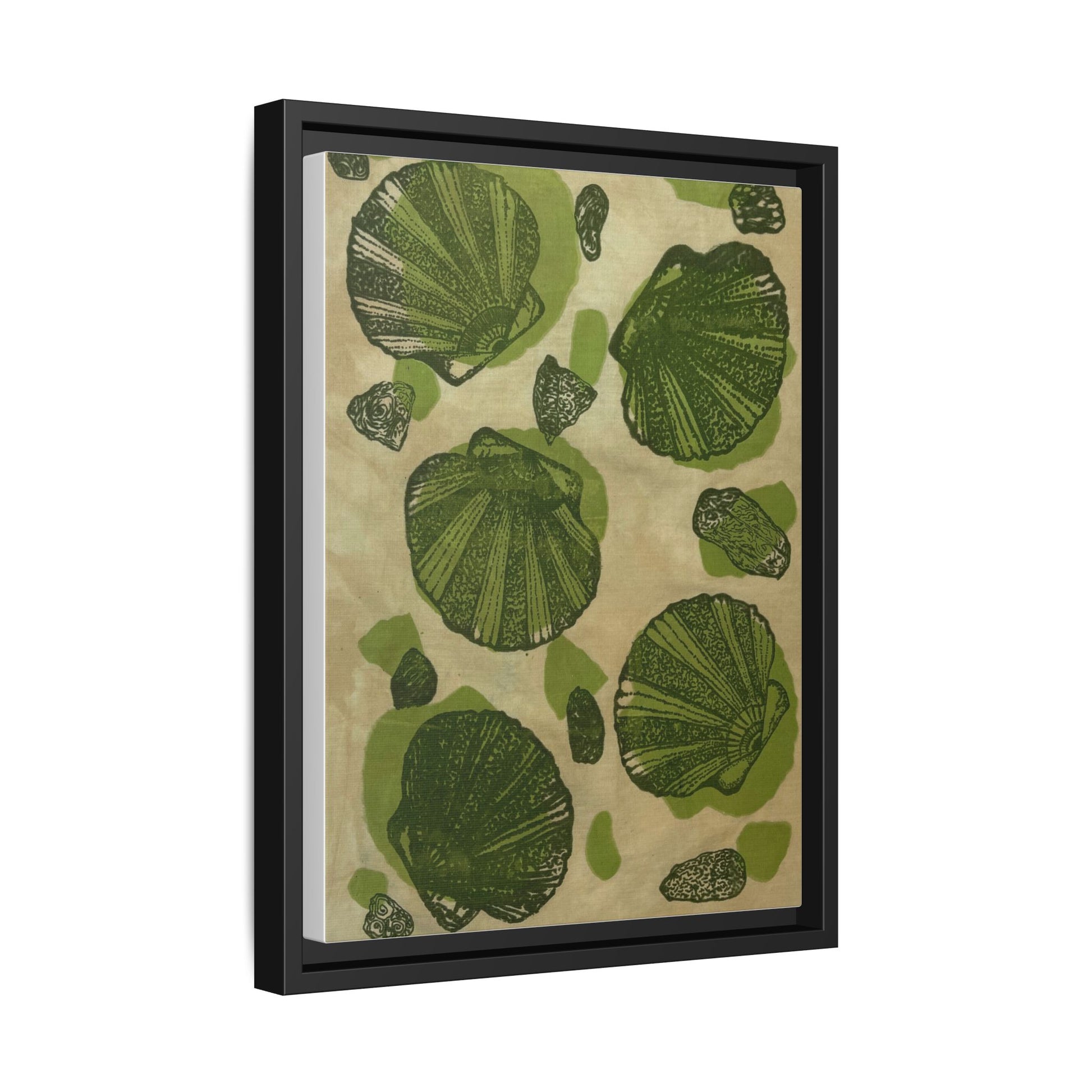 Framed Matte Canvas Wall Art - Botanical Leaf Print