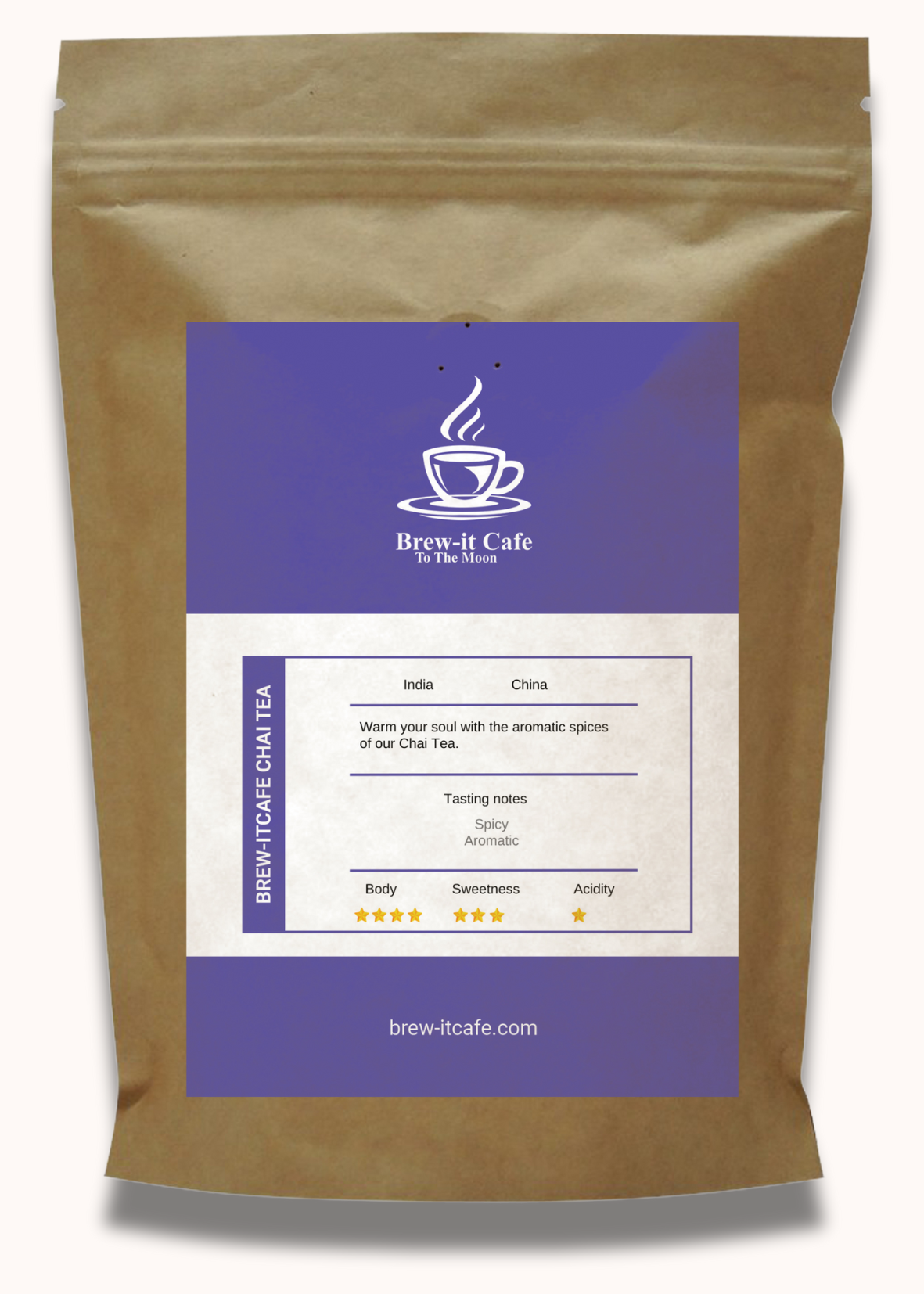 Brew-it Cafe Indian Spiced Chai Tea - Global Blend of Rich