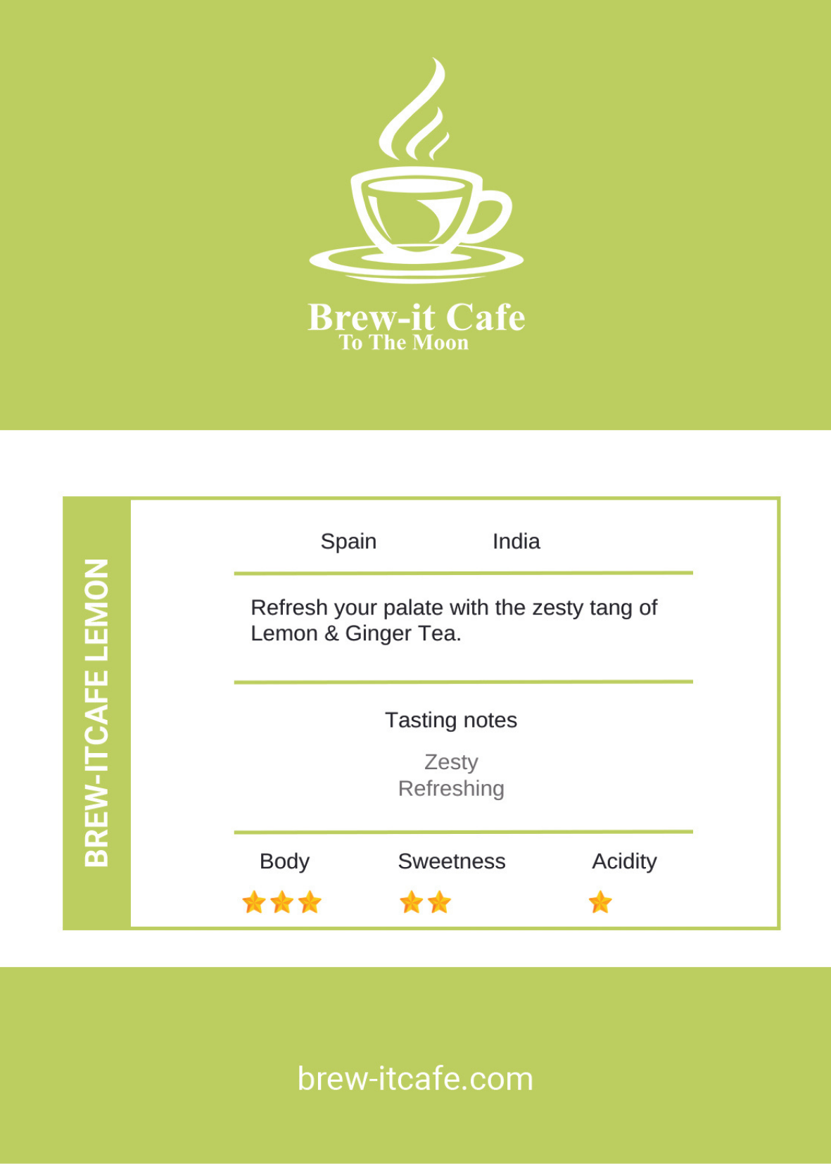 Brew-itCafe Lemon & Ginger Tea | Sweet Ginger & Citrus Blend