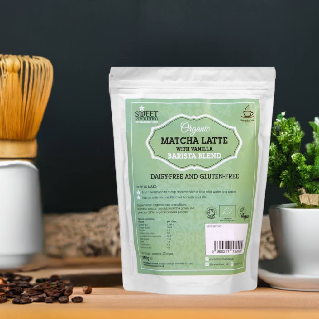 Organic Matcha Latte, the perfect coffee alternative that offers a unique flavor profile and gentle, slow-release caffeine. This dreamy latte is beautifully enhanced with a touch of Madagascan vanilla, creating a deliciously smooth experience with every sip. 