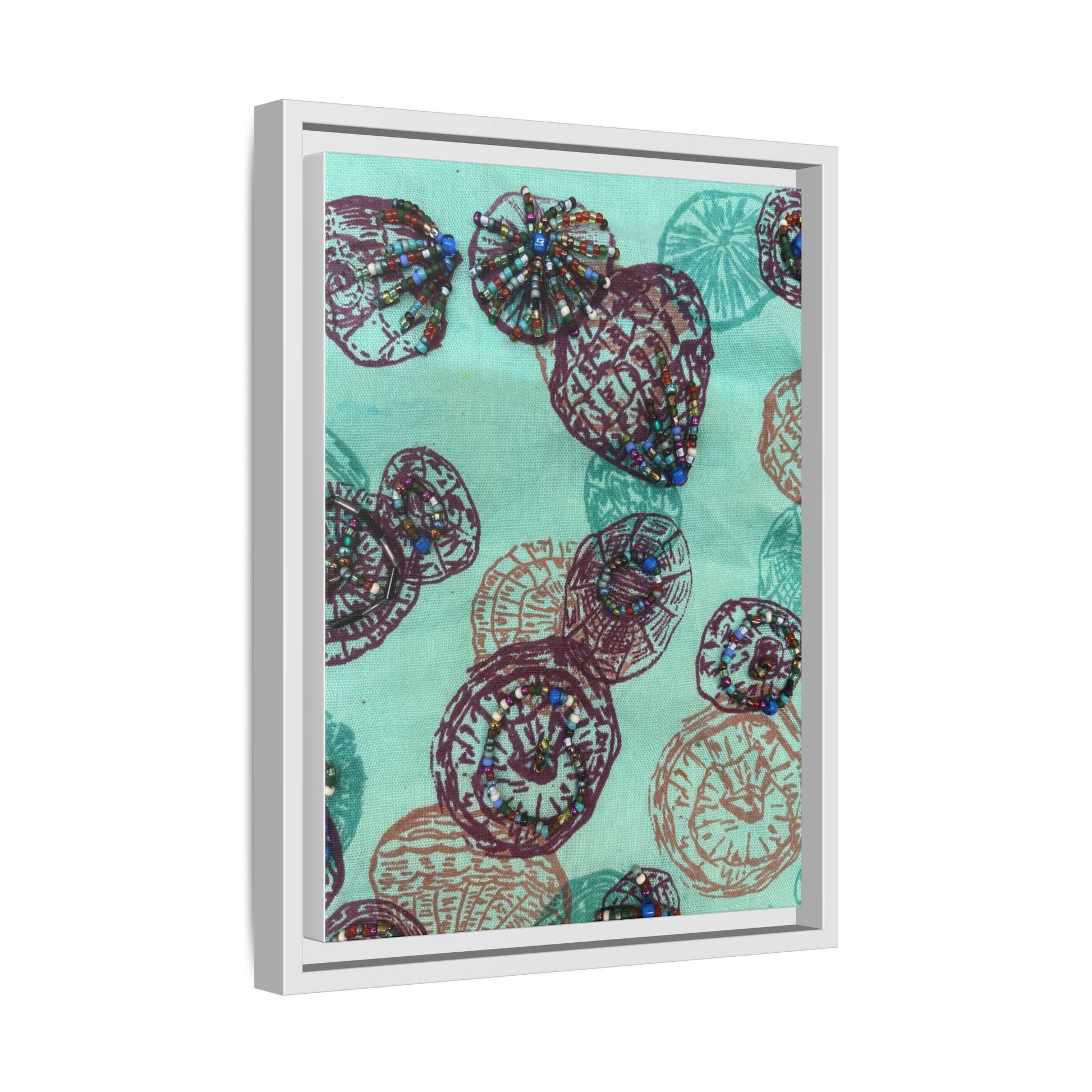 Colorful abstract art for living room featuring intricate circular patterns and a vibrant background