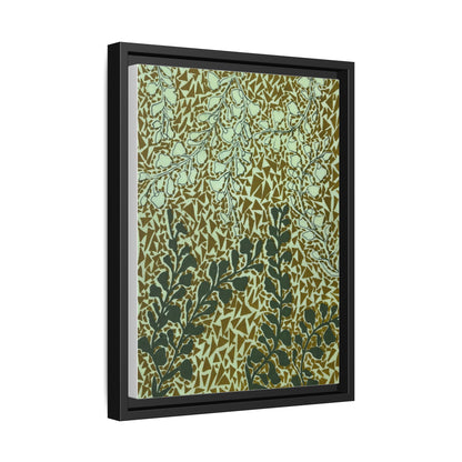 Botanical canvas wall art featuring intricate leaf patterns in earthy tones for home decor