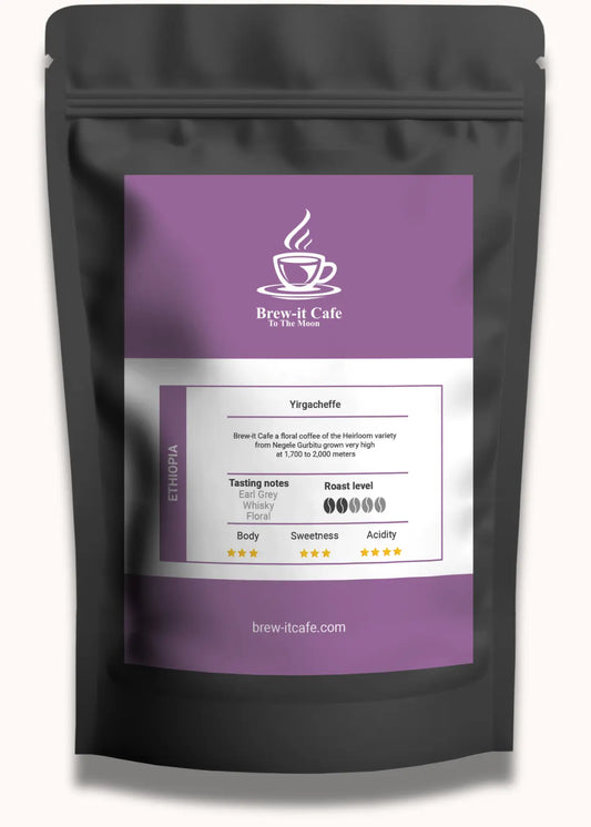 Ethiopia Yirgacheffe Coffee with Earl Grey &Whiskey Flavors