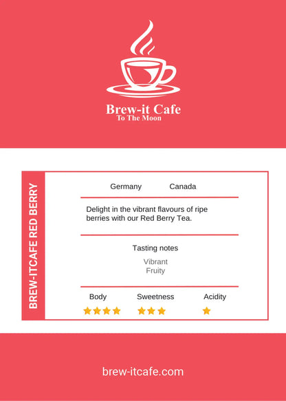 Brew-itCafe Fruity Red Berry Tea with vibrant flavors of ripe berries for a refreshing drink