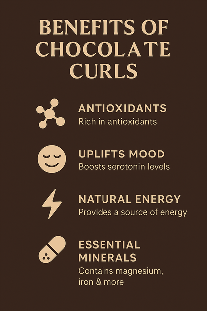 Brew-itCafe luxury hot chocolate UK benefits infographic highlighting antioxidants and mood enhancement