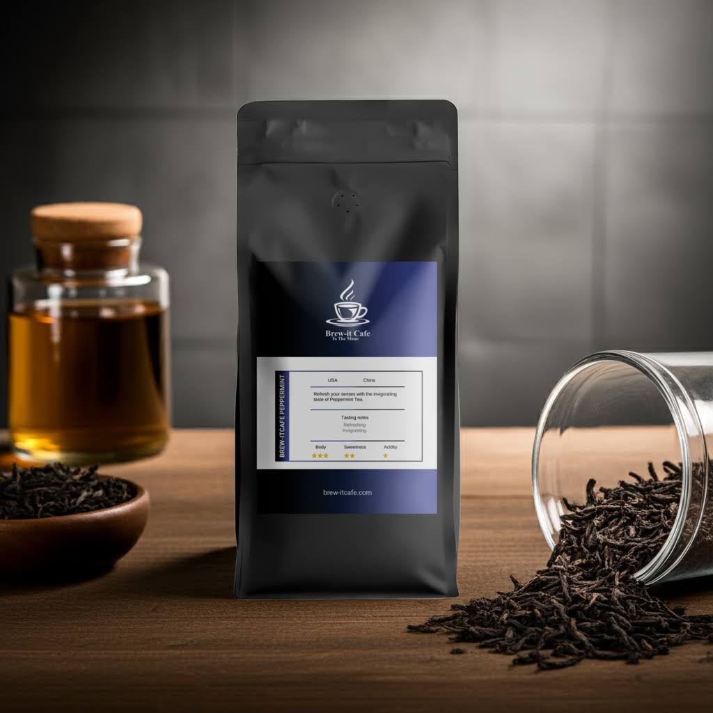 Earl Grey Tea Blend - Classic Black Tea with bold bergamot aroma in premium black packaging. Ideal for tea lovers seeking citrusy notes.