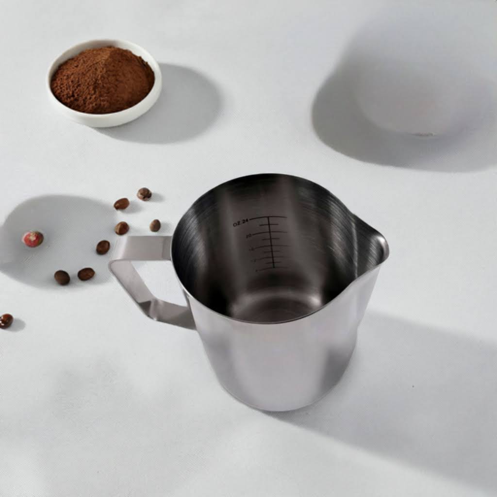 Milk Jug with Etched Measurements: Elevate Your Coffee Creations