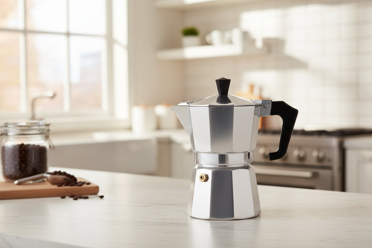 Moka Pot Espresso Maker 3-Cup: Luxury Italian Coffee Perfection